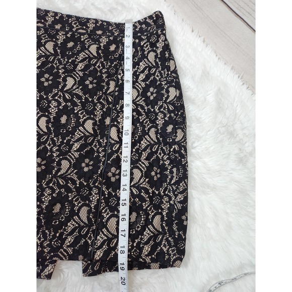 Express Womens Pencil Skirt Lace Overlay Floral Lined Slit Back Zip Black Size 6 - Picture 6 of 6